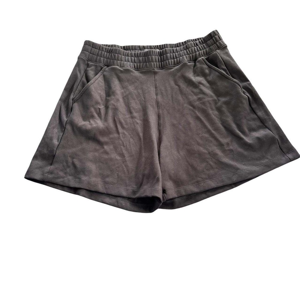 AYR Womens Black Pima Cotton Modal‎ Lounge Shorts Elastic Waist Pockets XL